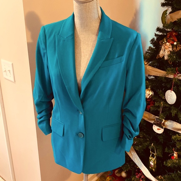 *SOLD on ♏️* MICHAEL by Michael Kors Womens Turquoise Blazer - Picture 4 of 10